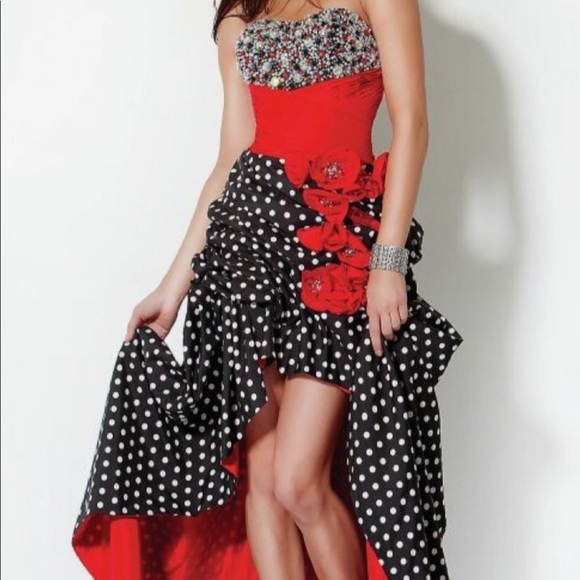 Red Polka Dot Prom Dress
